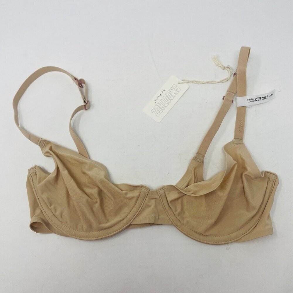 Aerie Smoothez Womens‎ 32B Microfiber Full Coverage Underwire Bra in Beige 1819